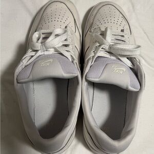 Nike White and Light Gray Low-Top Sneakers